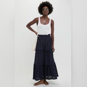 Tuckernuck Navy Prado Eyelet Skirt